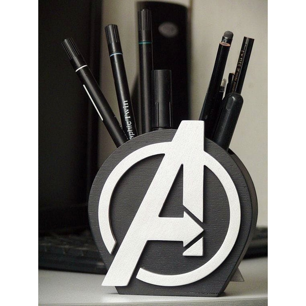 3D Printed Avengers Emblem Desk Pen Caddy