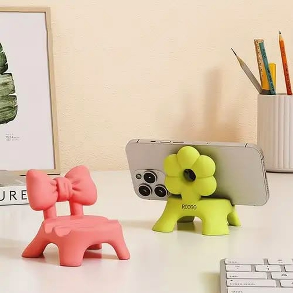 3D Printed Cute Animal Miniature Phone Stand Pair