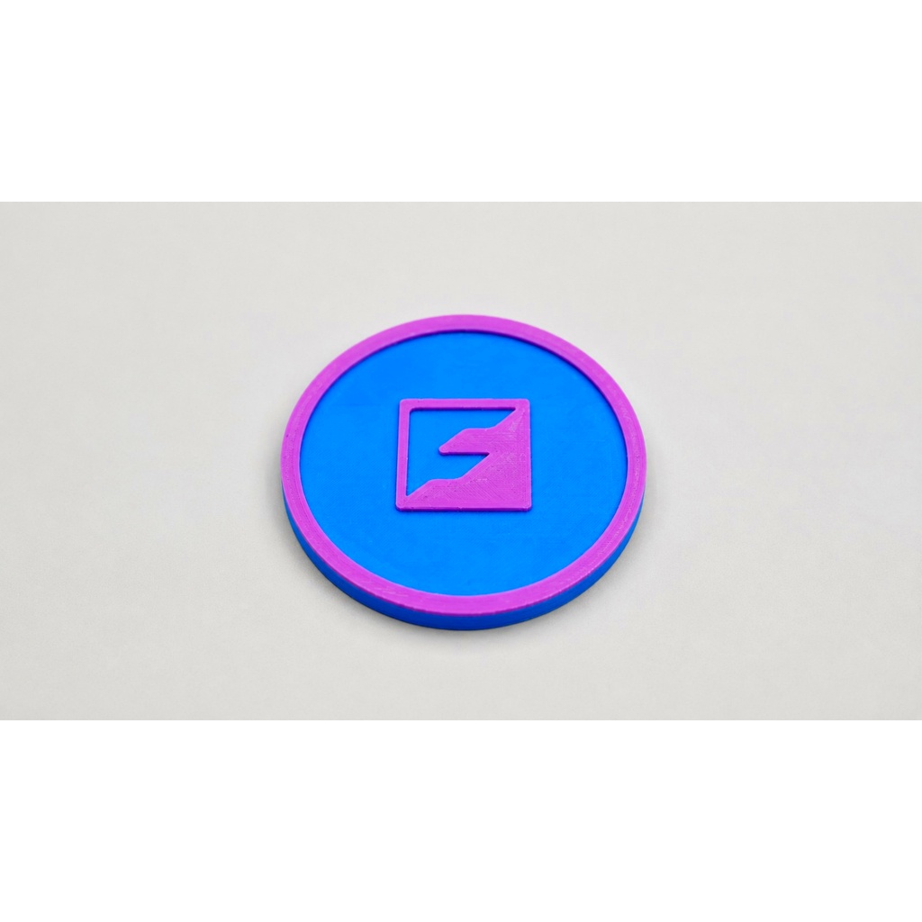 3D Printed Dual-Tone Emblem Coaster Token