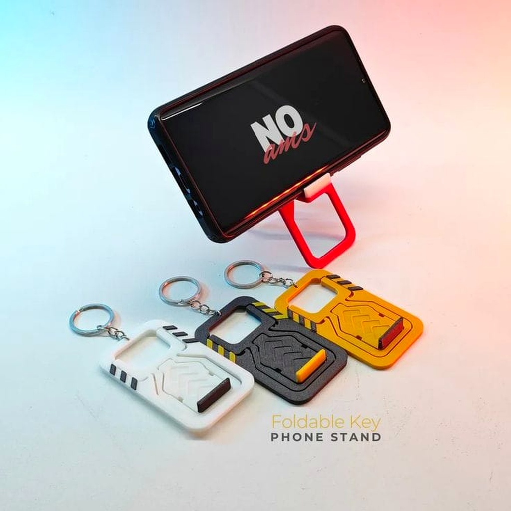 3D Printed Foldable Pocket Phone Stand Keychain