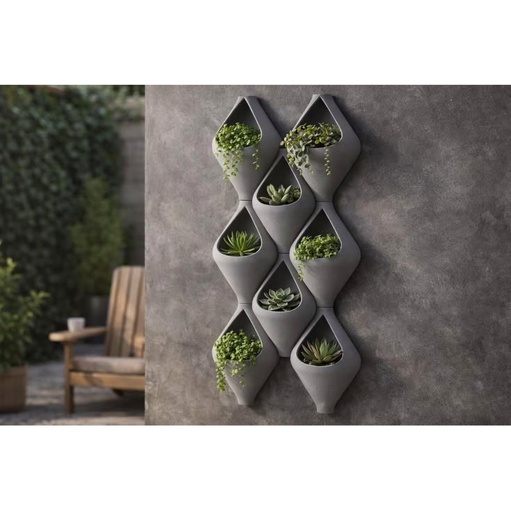 3D Printed Modular Outdoor Geometric Wall Planter