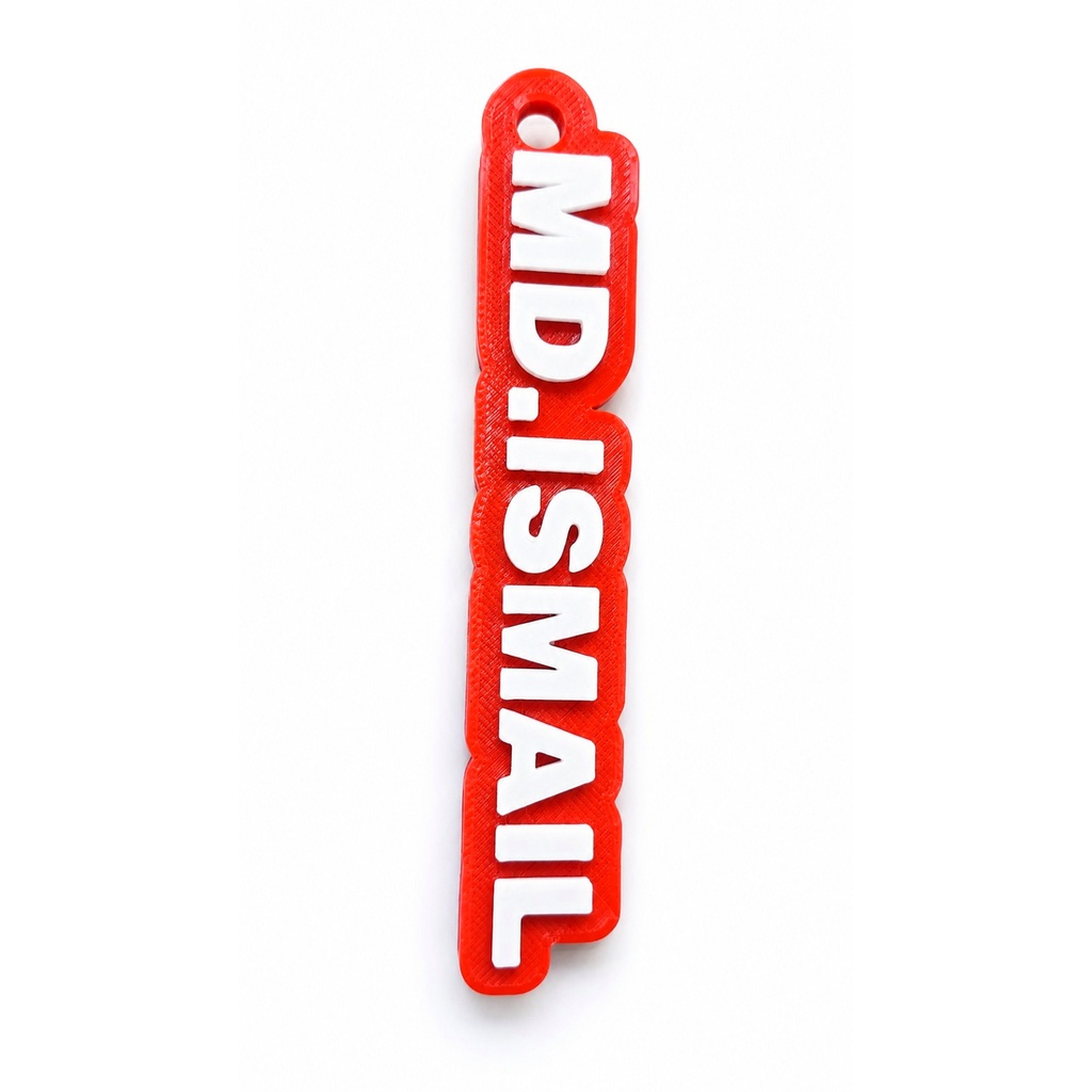 3D Printed Personalized Vertical Name Keychain