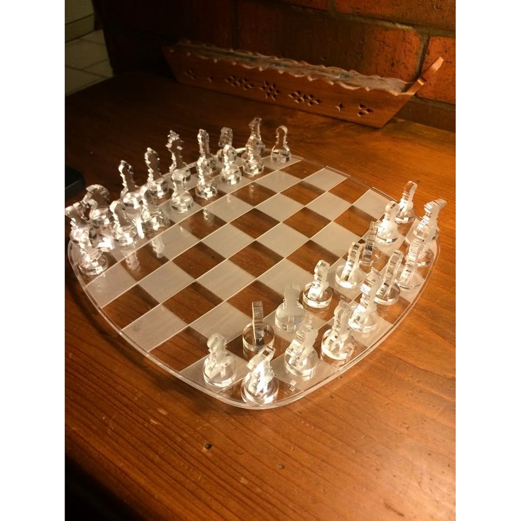 Laser Cut Precision Acrylic Chess Set and Board