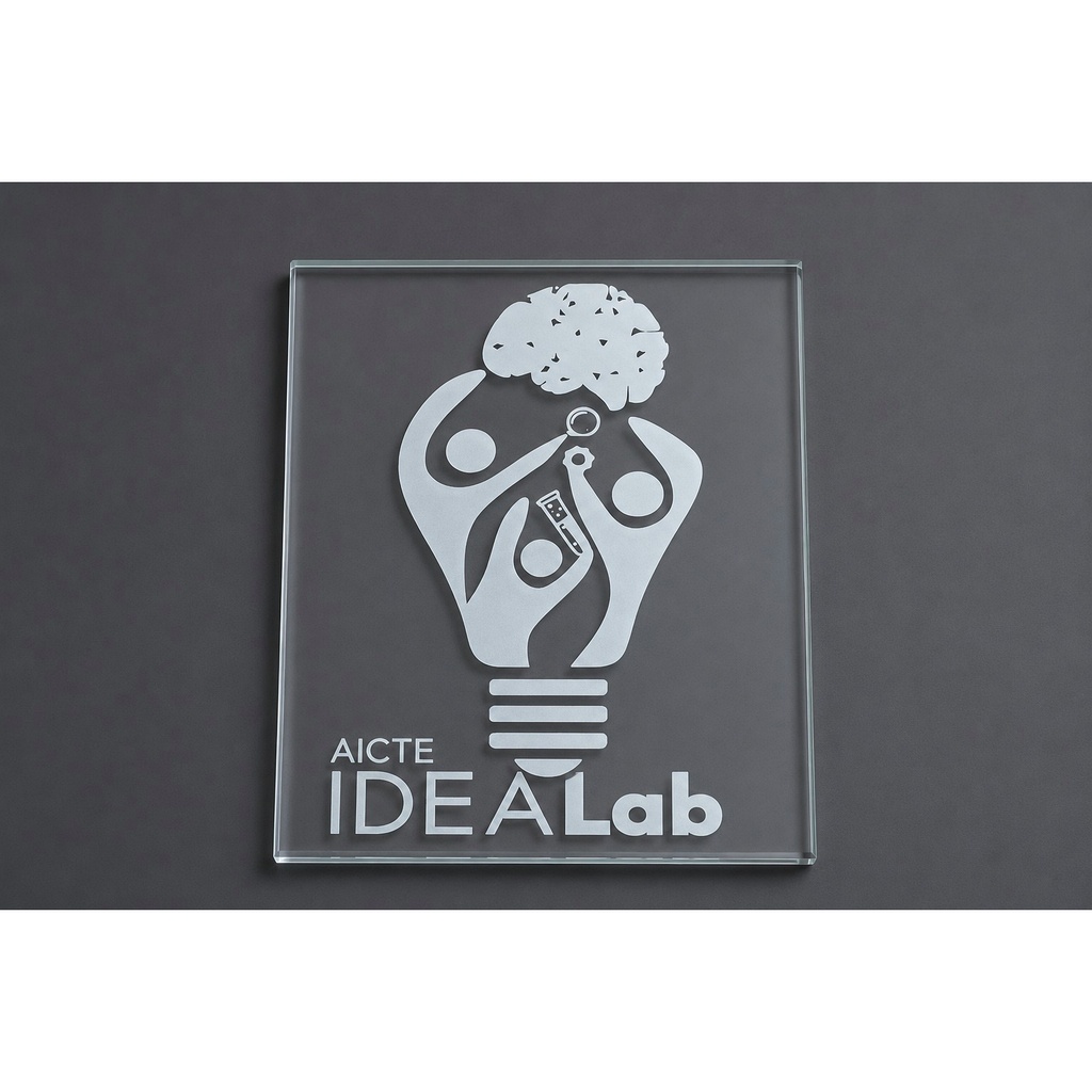 Laser Engraved Acrylic AICTE IDEA Lab Emblem Plaque
